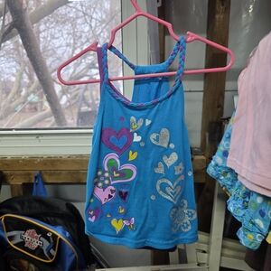 The Children's Place Turquoise Heart & Flower Graphic Tank